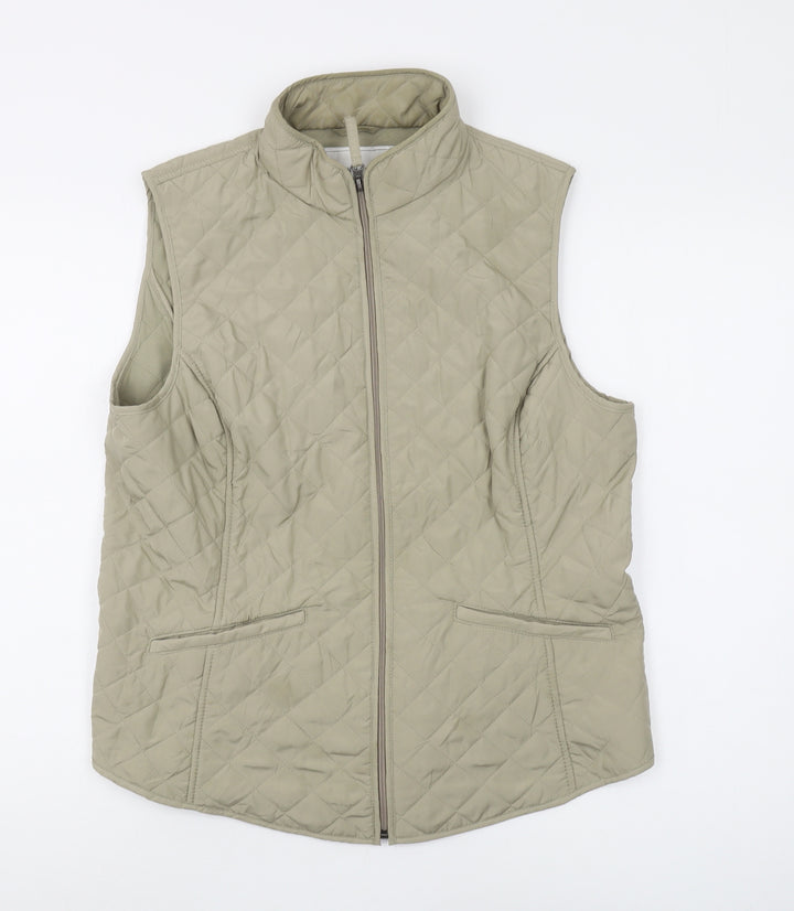 Van Heusen Women's Beige Quilted Waistcoat, L
