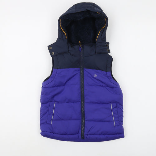 FatFace Boys Purple Hooded Bodywarmer Jacket 3-4 Years