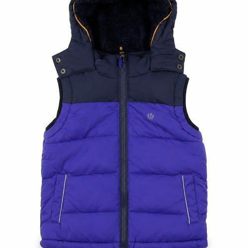FatFace Boys Purple Hooded Bodywarmer Jacket 3-4 Years