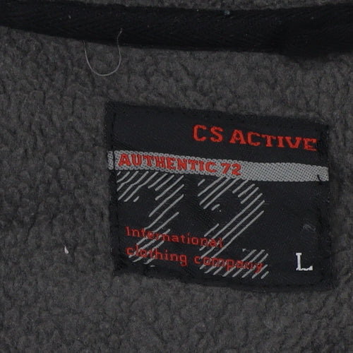 CS Active Men's Black Full Zip Hoodie, Size L