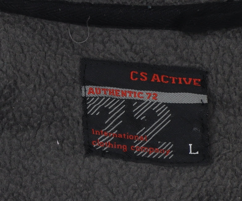 CS Active Men's Black Full Zip Hoodie, Size L