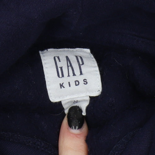 Gap Kids Blue Fleece Hoodie Pullover Boys 8 Years