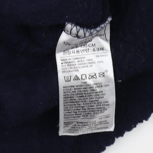Gap Kids Blue Fleece Hoodie Pullover Boys 8 Years