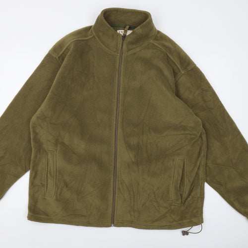 EWM Men's Green Full Zip Fleece Sweatshirt L