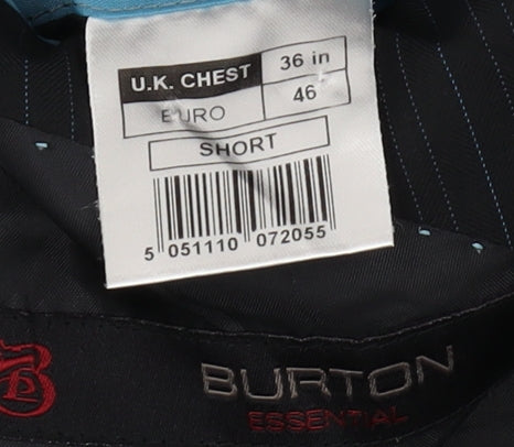 Burton Men's Black Striped Blazer, Size 36S