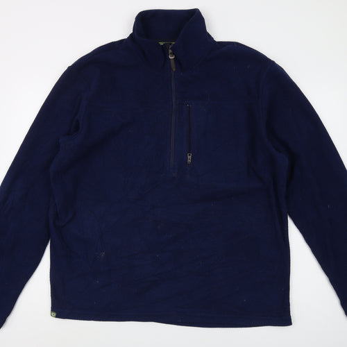Brasher Men's Blue 1/2 Zip Fleece Sweatshirt XL