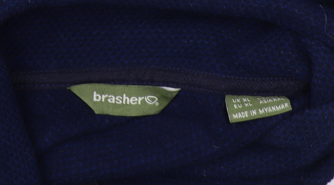 Brasher Men's Blue 1/2 Zip Fleece Sweatshirt XL