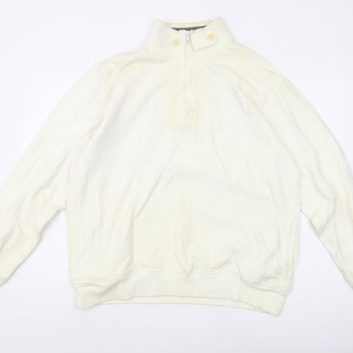 Henri Lloyd Men's Ivory Sweatshirt 2XL High Neck