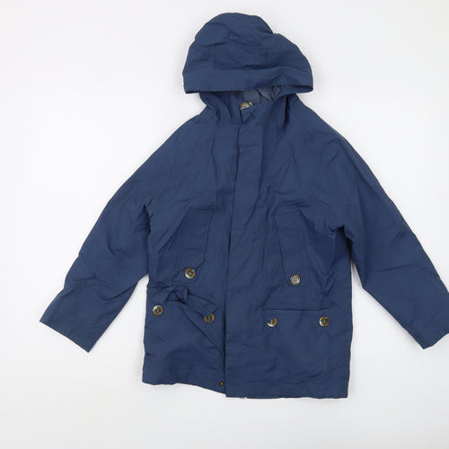 Joules Boys Blue Hooded Jacket 9-10 Years Waterproof Coverall