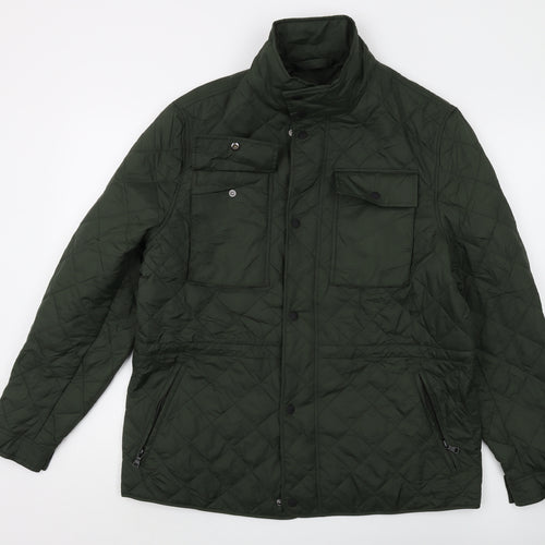 Marks and Spencer Men's Green Quilted Jacket Size L