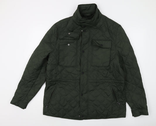 Marks and Spencer Men's Green Quilted Jacket Size L