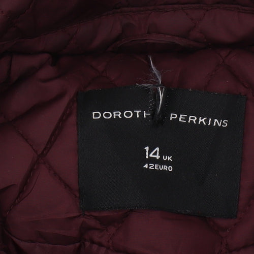 Dorothy Perkins Women's Red Quilted Jacket Size 14