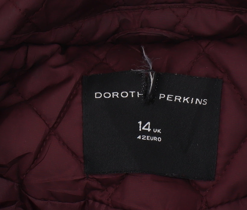 Dorothy Perkins Women's Red Quilted Jacket Size 14