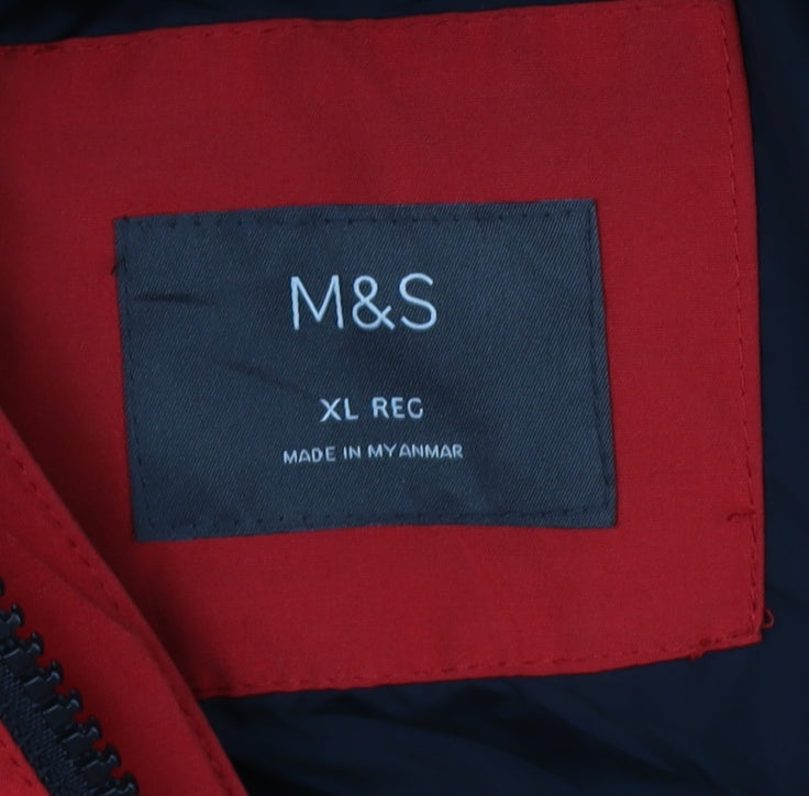 Marks and Spencer Red Men's XL Hooded Puffer Jacket