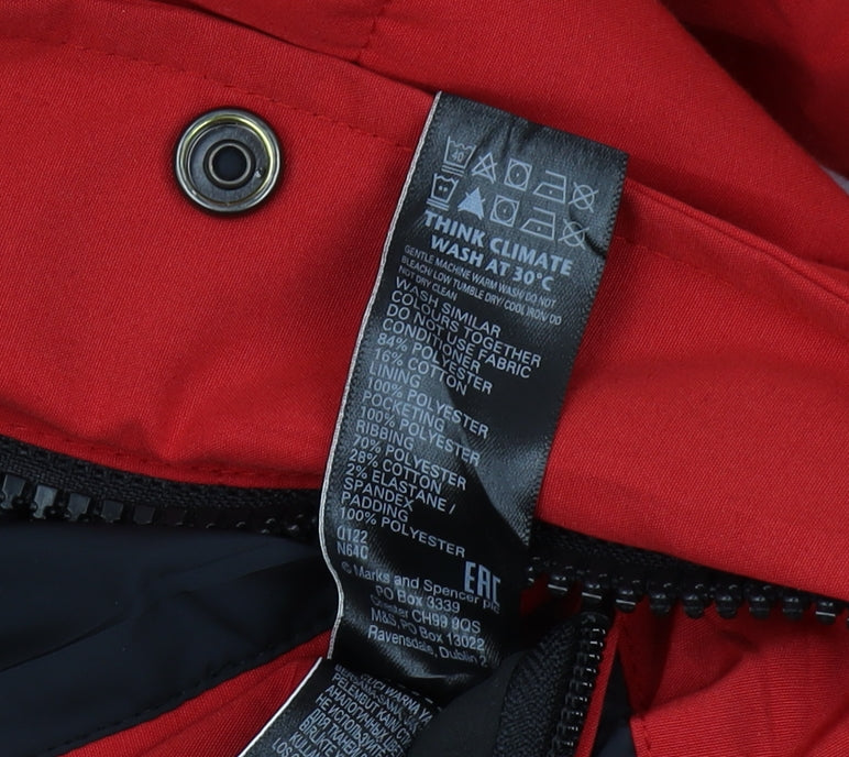 Marks and Spencer Red Men's XL Hooded Puffer Jacket