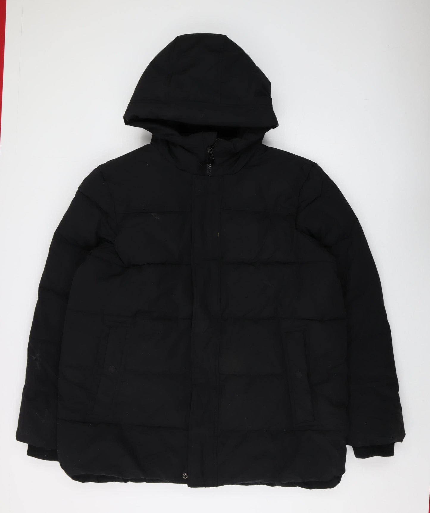 Marks and Spencer Men's Black XL Puffer Jacket, Hooded