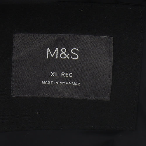 Marks and Spencer Men's Black XL Puffer Jacket, Hooded