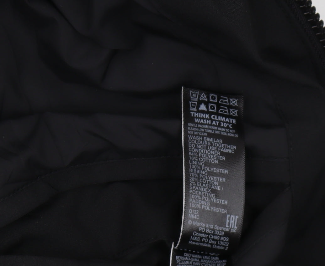 Marks and Spencer Men's Black XL Puffer Jacket, Hooded