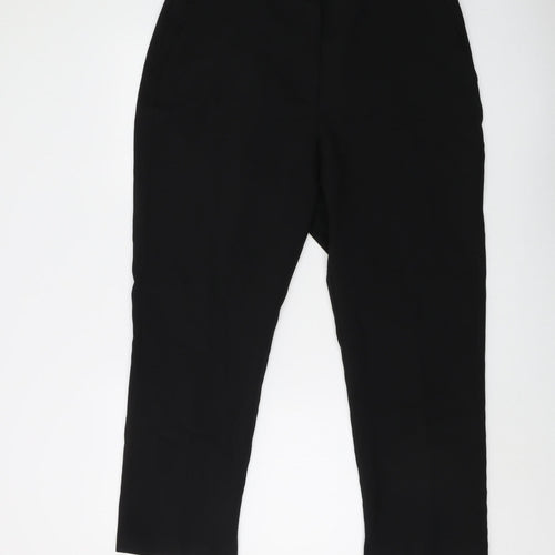 ASOS DESIGN Women's Black Cropped Trousers, Size 16