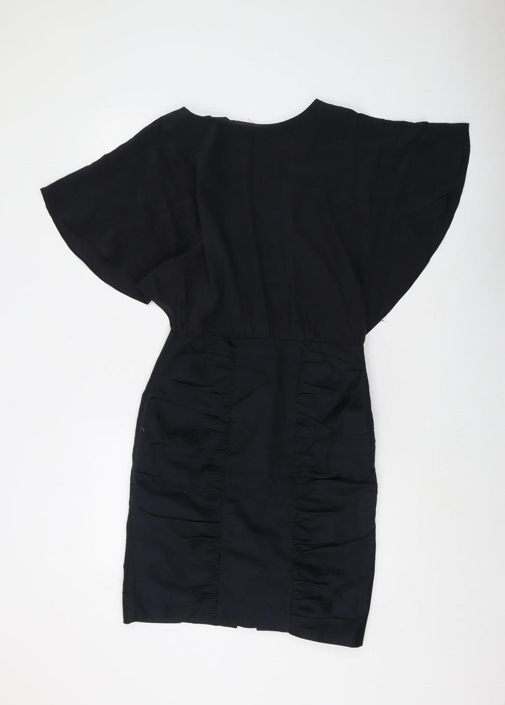 Pied A Terre Women's Black Silk Cotton Dress UK 8
