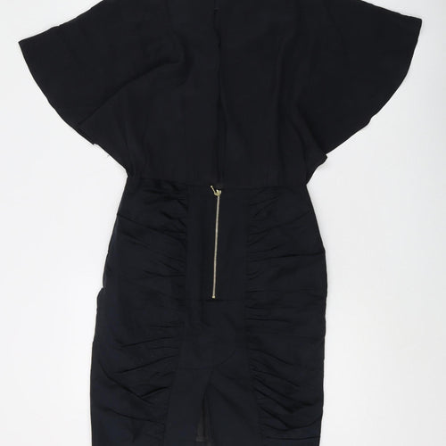 Pied A Terre Women's Black Silk Cotton Dress UK 8