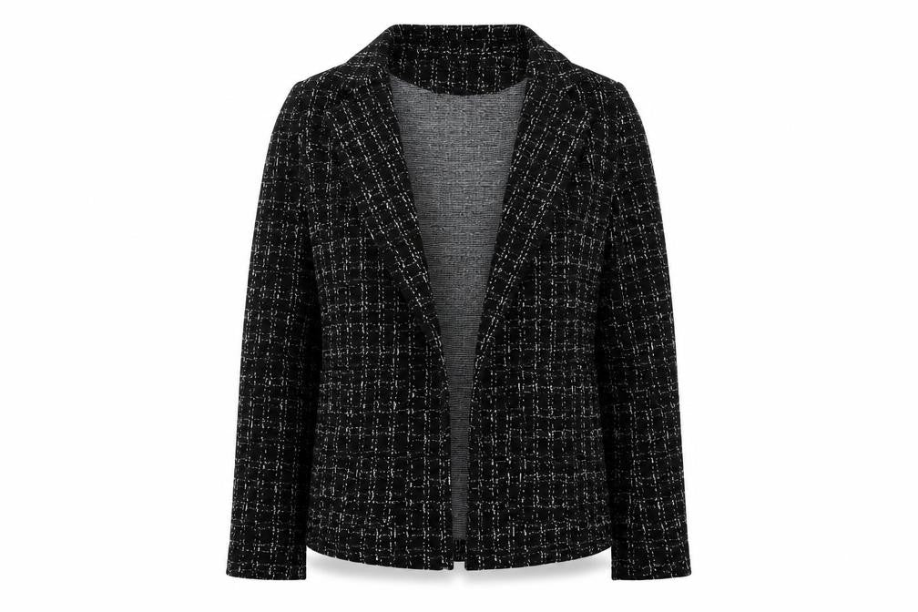 Front view of New Look Women's Black Check suit jacket, size 10