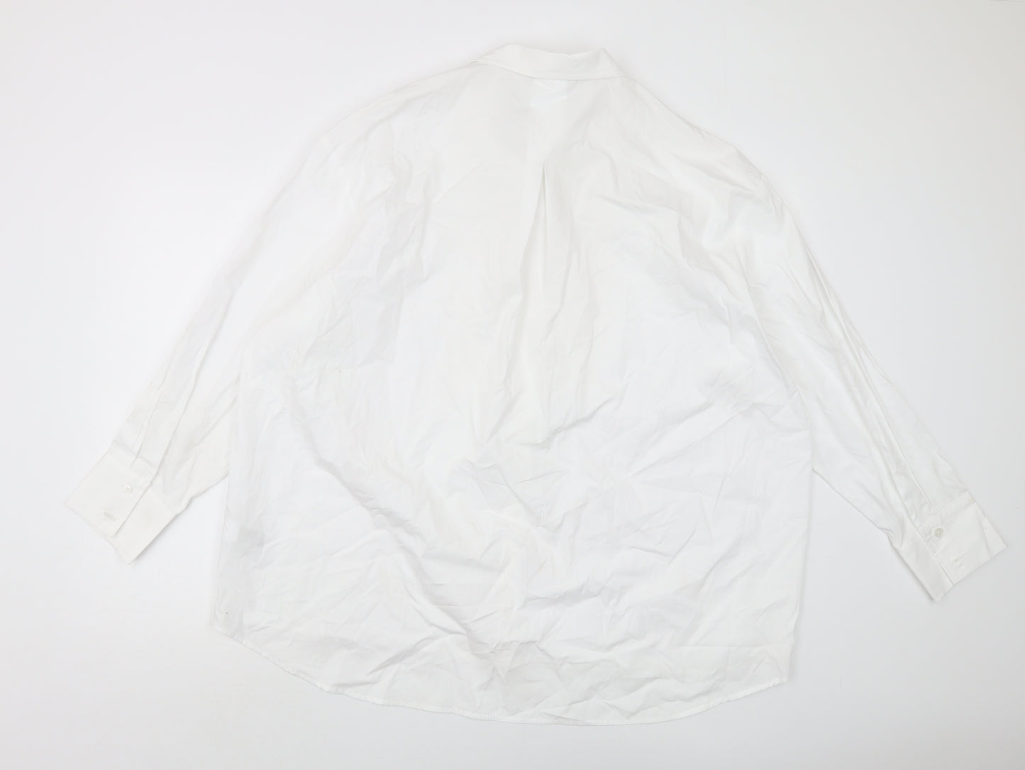 Marks and Spencer Women's White Button-Up Shirt Size 18