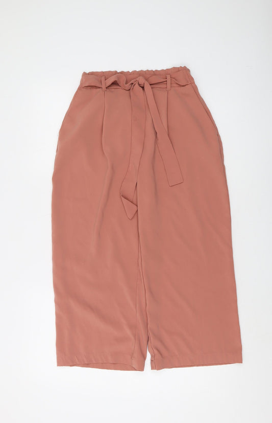 New Look Women's Pink Paperbag Trousers, Size 10