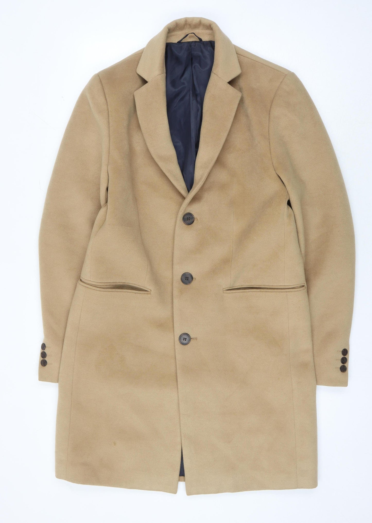 River Island Men's Beige Overcoat - M, Business Casual