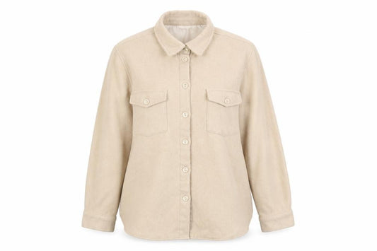 Front view of PRETTYLITTLETHING Women's Beige Jacket, size 10