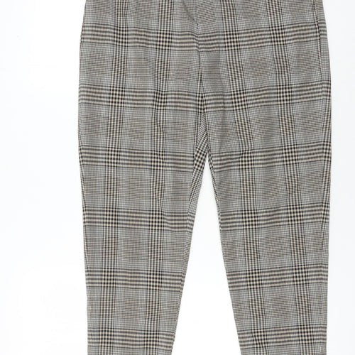 Zara Women's Grey Plaid Chino Trousers Size 2