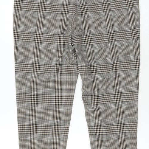 Zara Women's Grey Plaid Chino Trousers Size 2