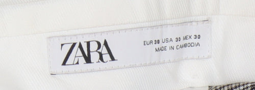Zara Women's Grey Plaid Chino Trousers Size 2