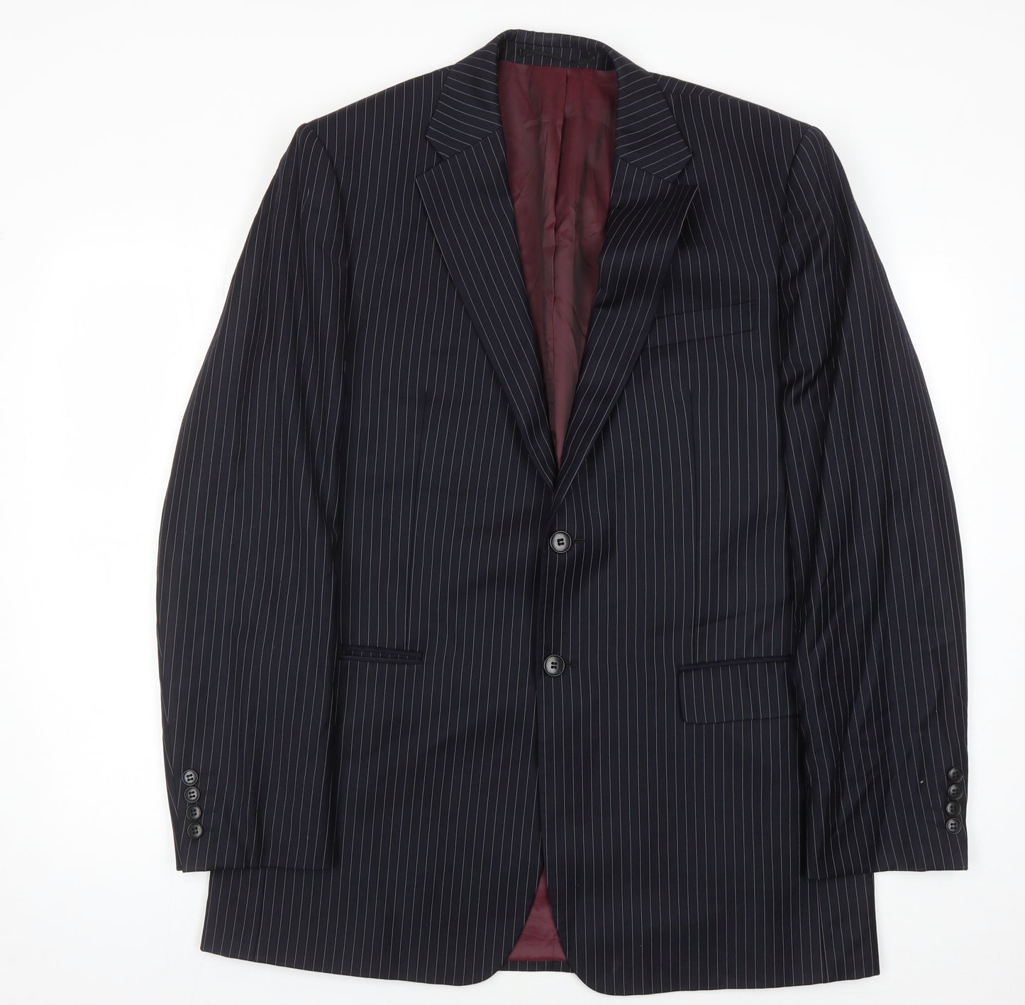 John Lewis Men's Black Striped Blazer Size 40L
