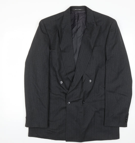 Debenhams Grey Pinstripe Double-Breasted Blazer 42L