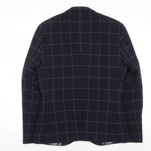 Next Men's Blue Check Blazer, Size 38S, Two-Button
