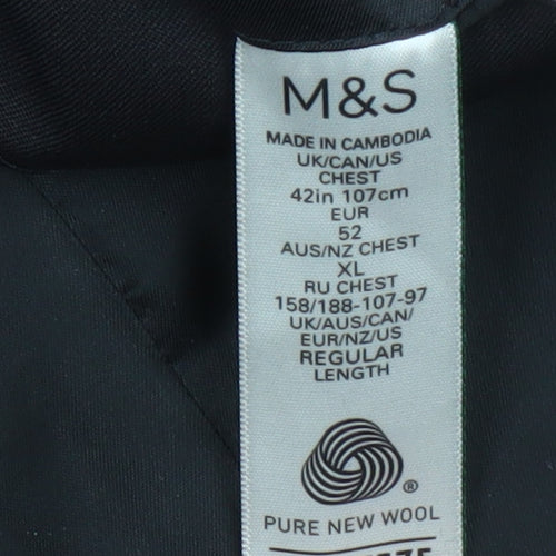 Marks and Spencer Men's Black Wool Blazer 42R