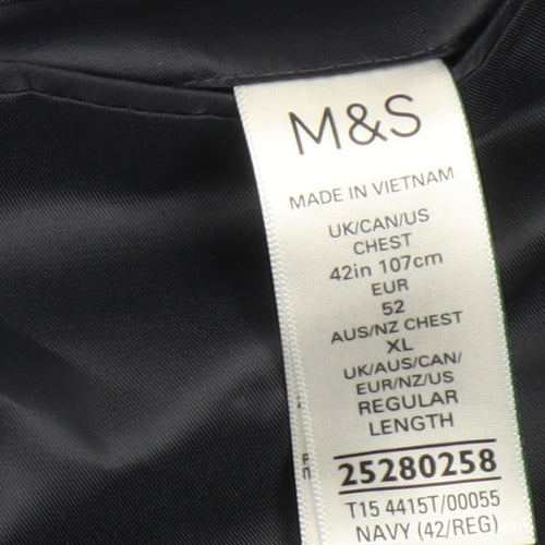 Marks and Spencer Men's Blue Blazer - 42R, Formal