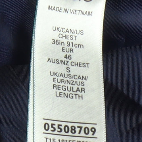 Marks and Spencer Men's Blue Check Blazer, Size 36R
