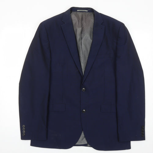 Next Men's Blue Single-Breasted Blazer Size 40R