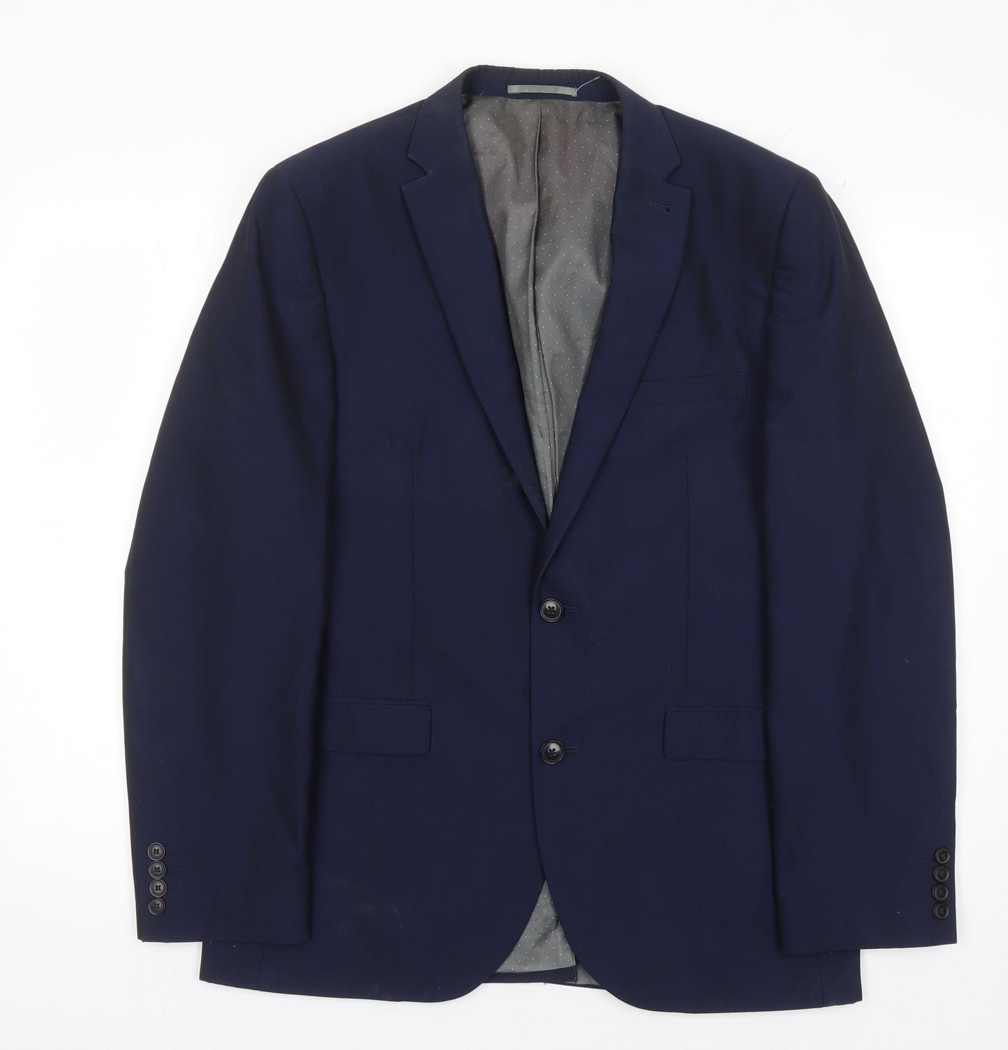 Next Men's Blue Single-Breasted Blazer Size 40R