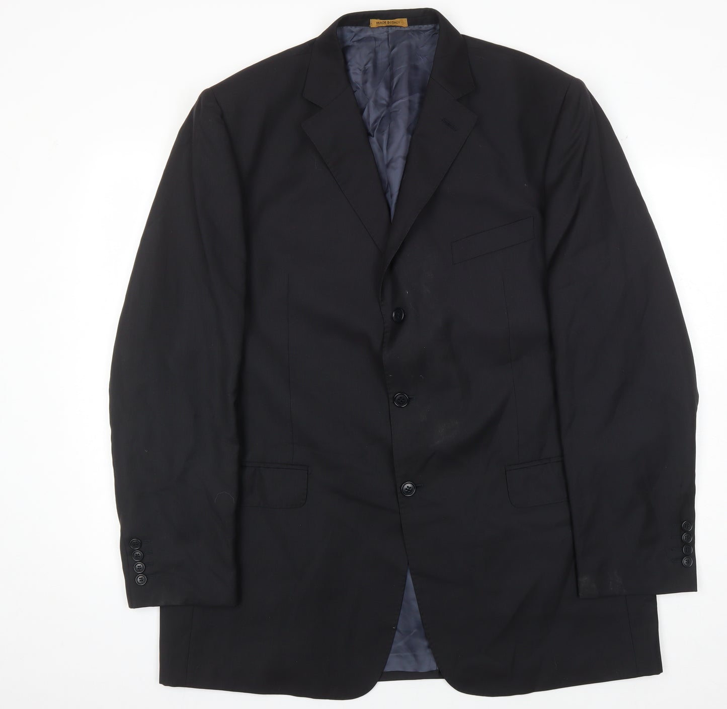 Marks and Spencer Men's Black 44L Wool Blazer, Formal