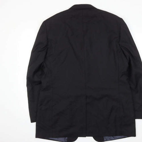 Marks and Spencer Men's Black 44L Wool Blazer, Formal
