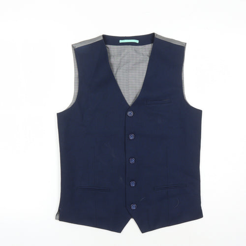 Very Boys Blue Suit Waistcoat Formal Party 14 Years