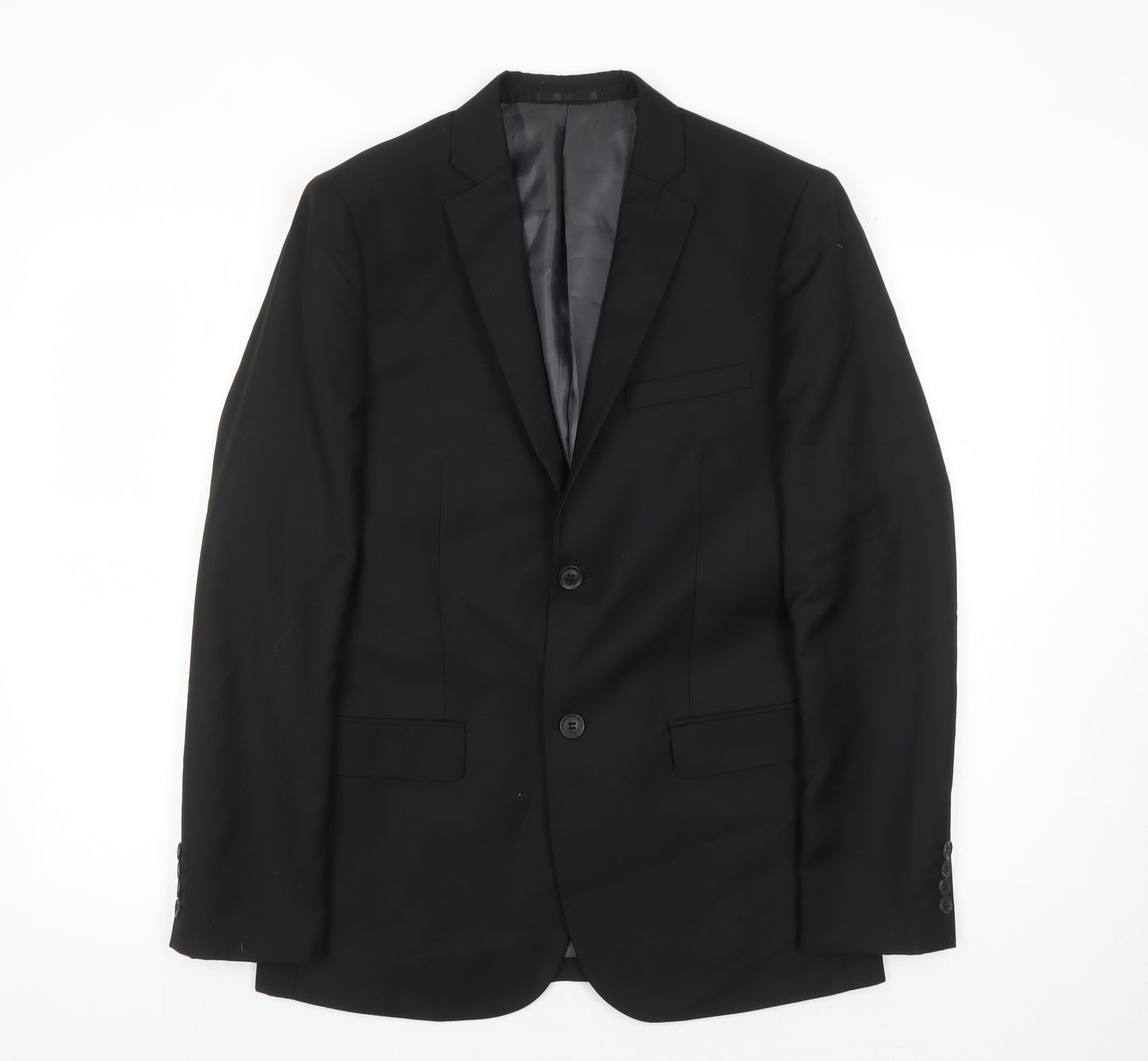 Topman Men's Black Slim Suit Jacket 36R Formal