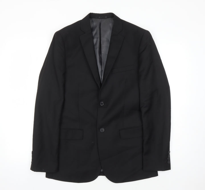 Topman Men's Black Slim Suit Jacket 36R Formal