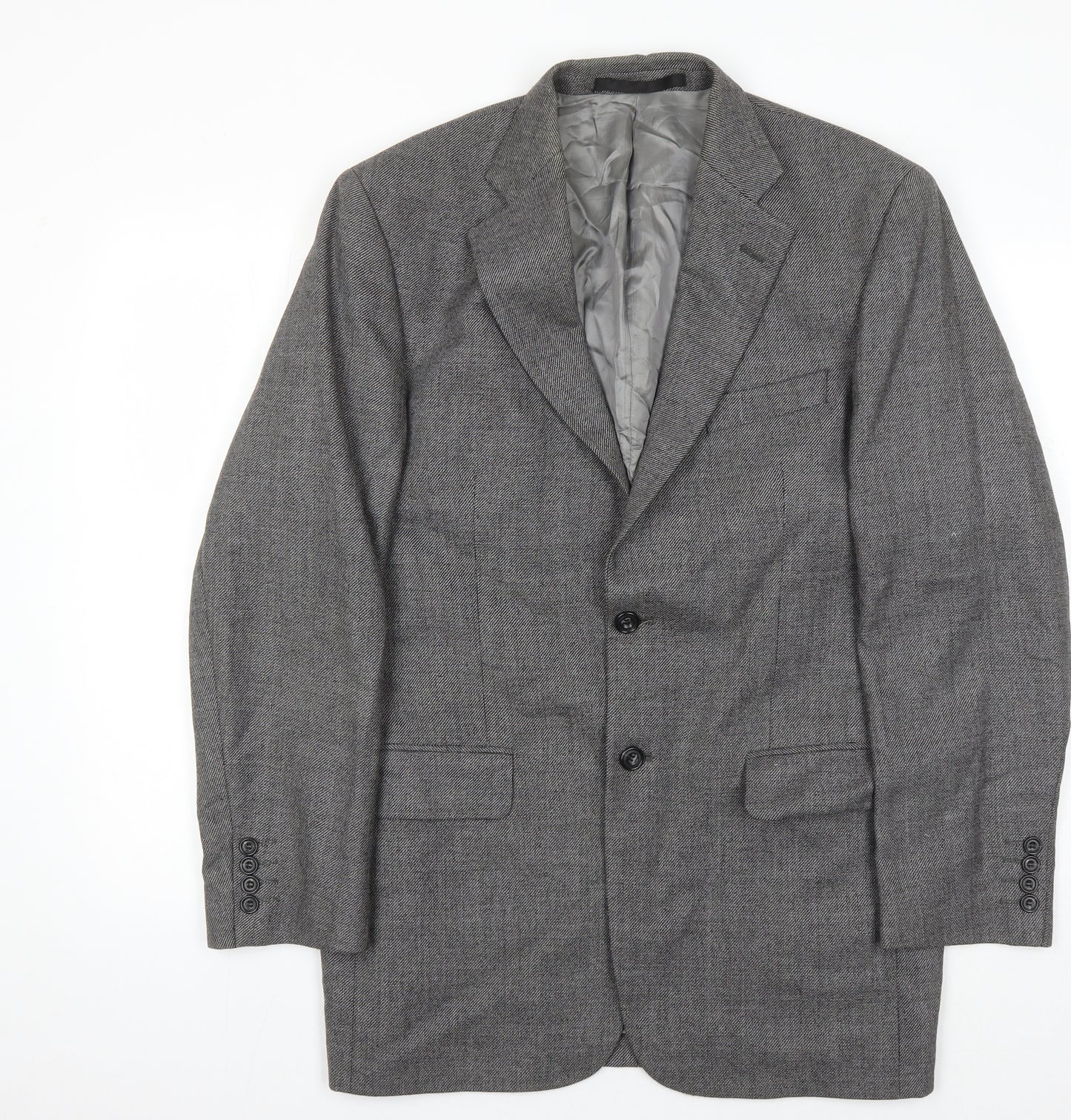 Marks & Spencer Men's Grey Wool Blazer, Size 38R, Formal Wear