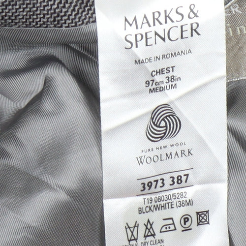 Marks & Spencer Men's Grey Wool Blazer, Size 38R, Formal Wear