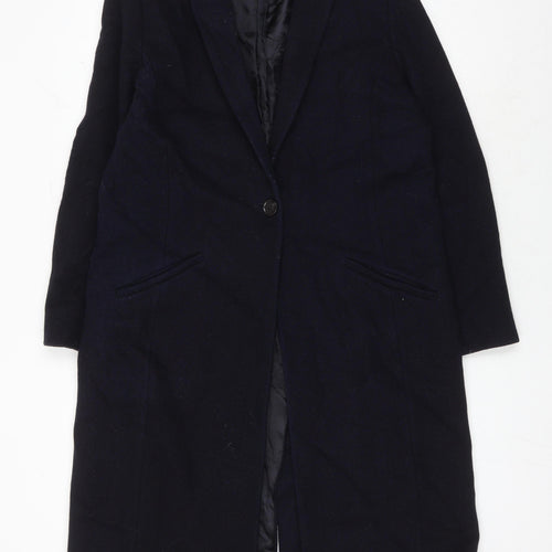 The White Company Women's Black Wool Coat, Size 12