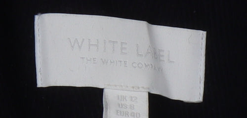 The White Company Women's Black Wool Coat, Size 12